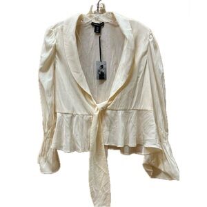 NWT | Sincerely Jules Tie Front Semi-sheer Blouse | L